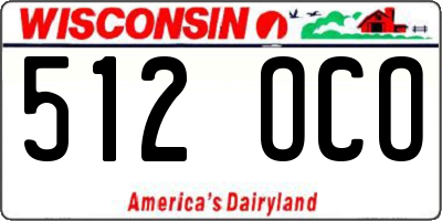 WI license plate 512OCO