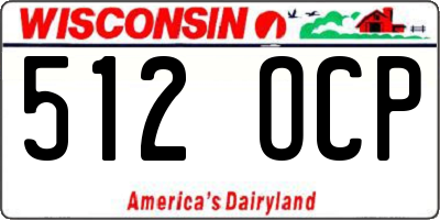 WI license plate 512OCP