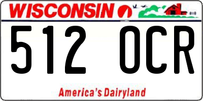 WI license plate 512OCR