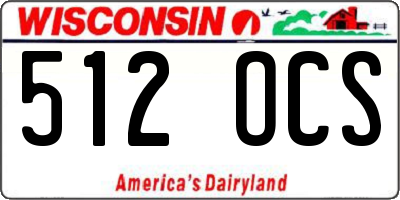 WI license plate 512OCS