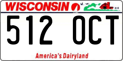 WI license plate 512OCT