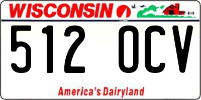 WI license plate 512OCV