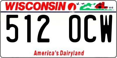 WI license plate 512OCW