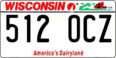 WI license plate 512OCZ