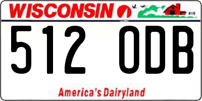 WI license plate 512ODB
