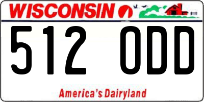 WI license plate 512ODD