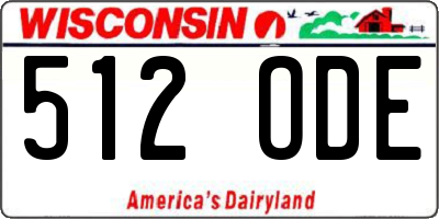 WI license plate 512ODE