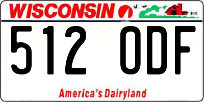 WI license plate 512ODF