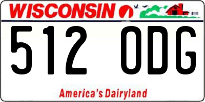 WI license plate 512ODG