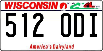 WI license plate 512ODI