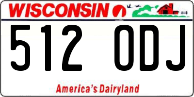 WI license plate 512ODJ