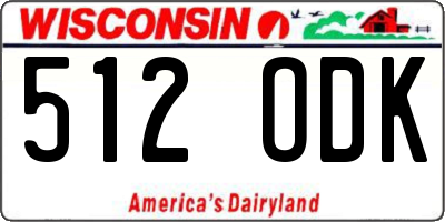WI license plate 512ODK