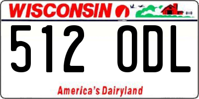 WI license plate 512ODL