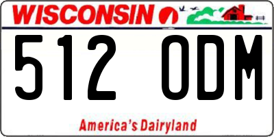 WI license plate 512ODM