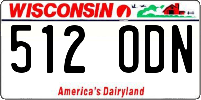 WI license plate 512ODN