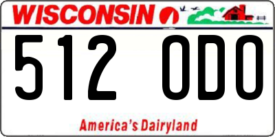 WI license plate 512ODO