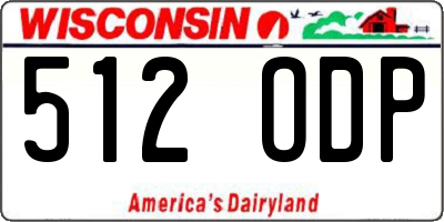 WI license plate 512ODP