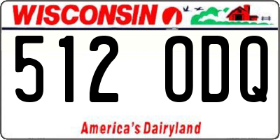 WI license plate 512ODQ