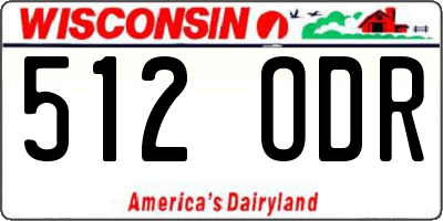 WI license plate 512ODR