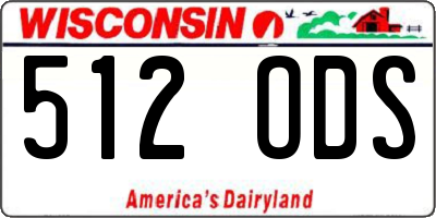 WI license plate 512ODS