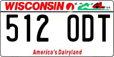 WI license plate 512ODT