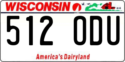 WI license plate 512ODU