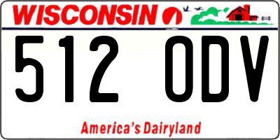 WI license plate 512ODV