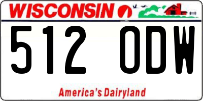 WI license plate 512ODW