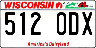 WI license plate 512ODX