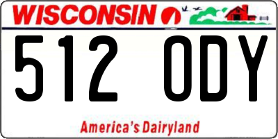 WI license plate 512ODY