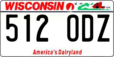 WI license plate 512ODZ