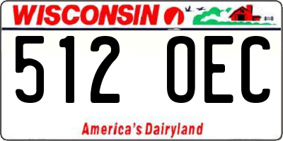 WI license plate 512OEC