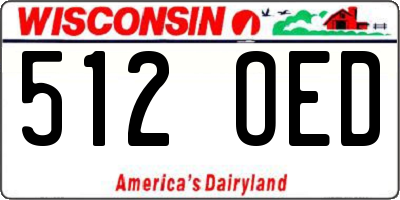 WI license plate 512OED