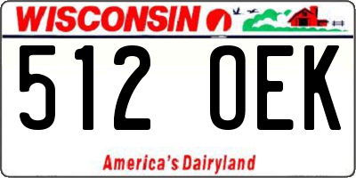 WI license plate 512OEK