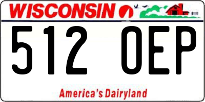 WI license plate 512OEP