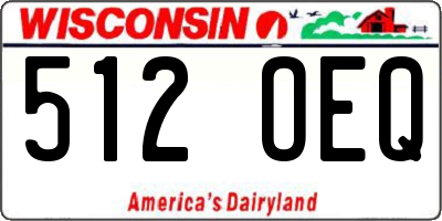 WI license plate 512OEQ