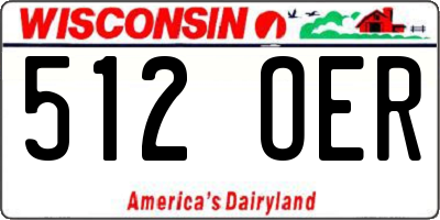 WI license plate 512OER