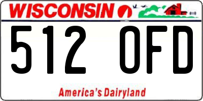 WI license plate 512OFD