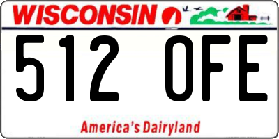 WI license plate 512OFE