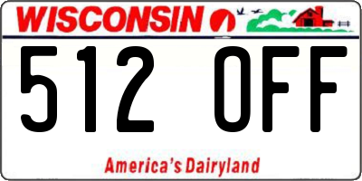 WI license plate 512OFF