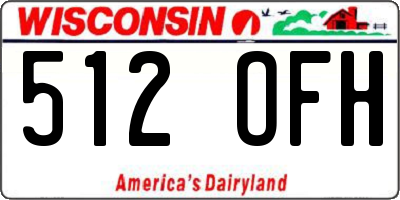 WI license plate 512OFH