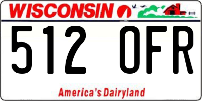 WI license plate 512OFR