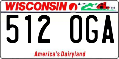 WI license plate 512OGA