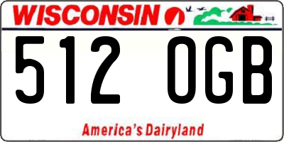 WI license plate 512OGB