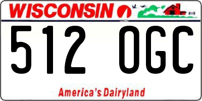 WI license plate 512OGC