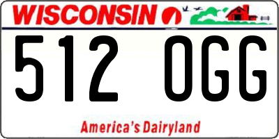 WI license plate 512OGG