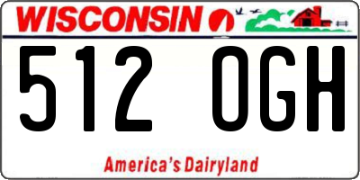 WI license plate 512OGH