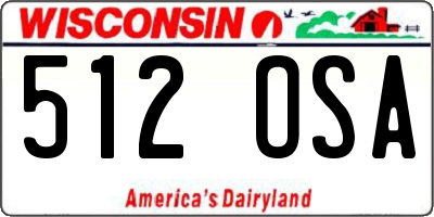 WI license plate 512OSA