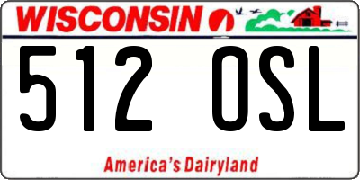 WI license plate 512OSL