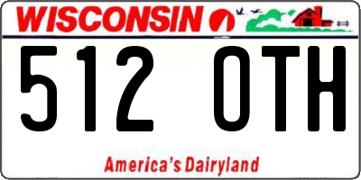 WI license plate 512OTH